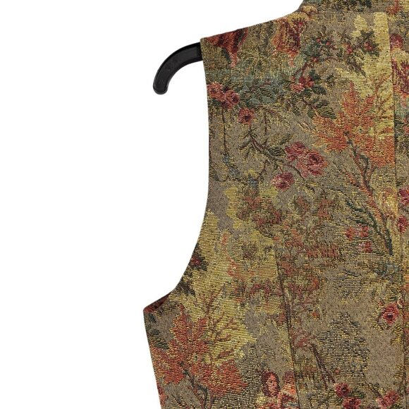Vintage Tristan & Iseut Floral Victorian-Inspired Tapestry Vest Multicolor - Picture 7 of 12